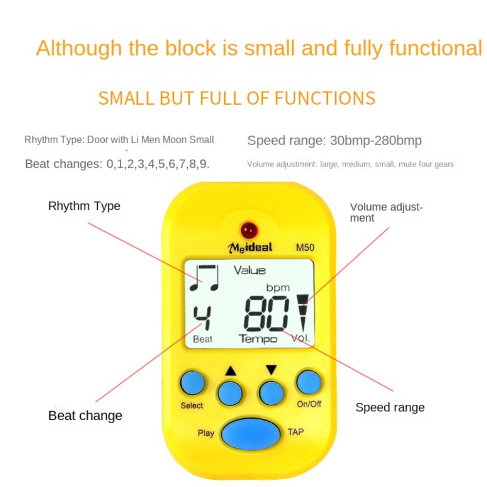 Metronome Digital - Mini Metrônomo LCD Profissional com Saída