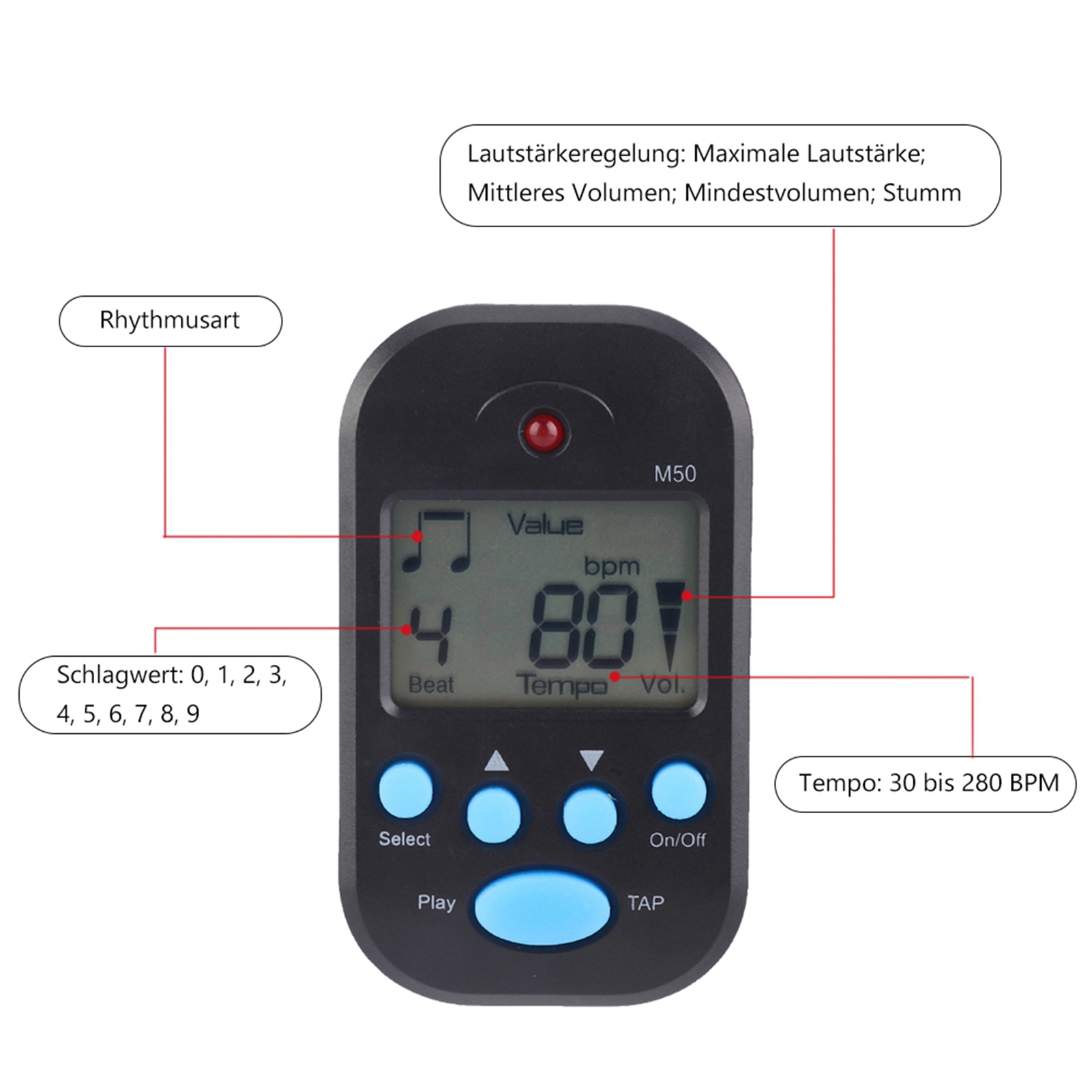 Mini metrônomo profissional cl - Metronome Digital avaliação e preço