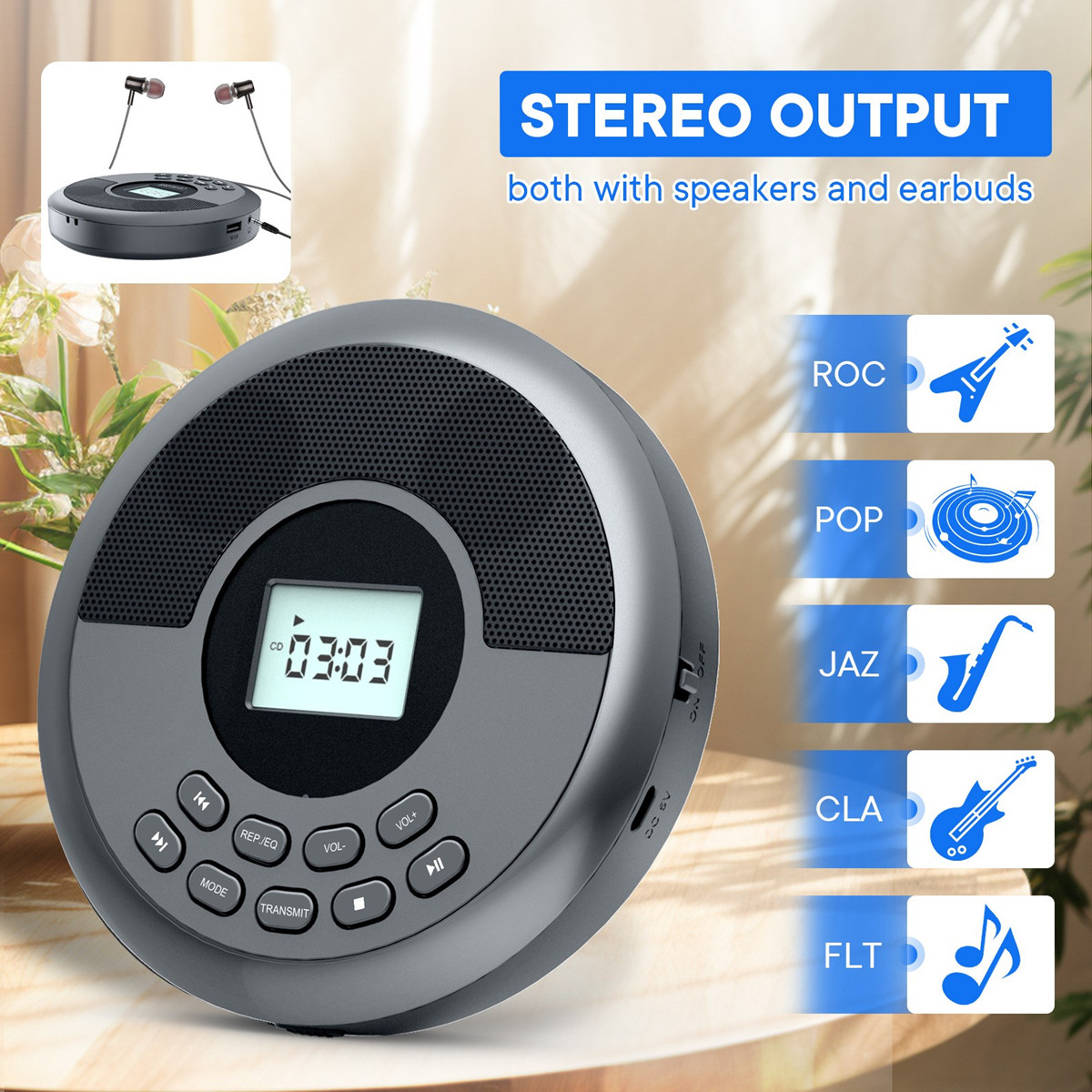 Máquina de disco de cd portáti - Audio Music Mp3 Song avaliação e preço
